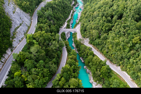 Aerial view about Soca valley-stock-foto