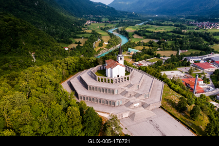 Italian Charnel house in Kobarid Slovenia-stock-foto
