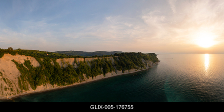Aerial view about the moon bay slovenia.-stock-foto