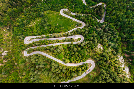 Winding road in the high mountain-stock-foto