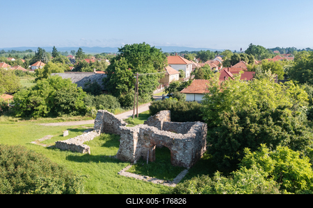 Temple ruins from Arpad Age in Hungary-stock-foto