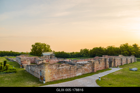 St Laszlo historical visitor center in Somogyvar Hungary-stock-foto