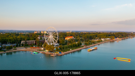 Siofok hungary Golden beach-stock-foto