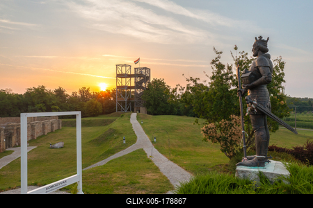 St Laszlo historical visitor center in Somogyvar Hungary-stock-foto