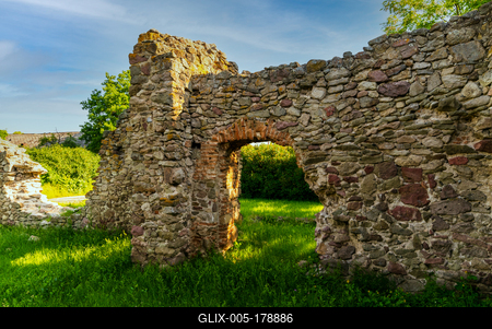Temple ruins from Arpad Age in Hungary-stock-foto