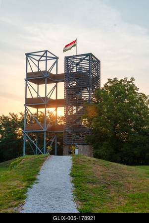 St Laszlo historical visitor center in Somogyvar Hungary-stock-foto