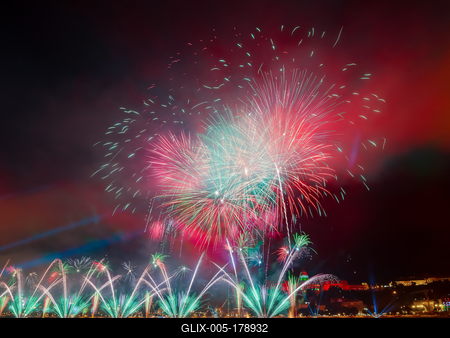 Giant firework in Budapest-stock-foto