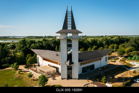 Turistical eco center of lake Tisza in Poroszlo city Hungary.-stock-foto