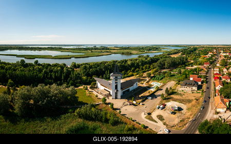 Turistical eco center of lake Tisza in Poroszlo city Hungary.-stock-foto