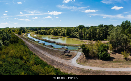 This is a human made river part in Kiskore Hungary.-stock-foto