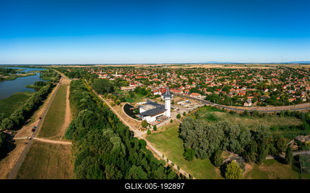 Turistical eco center of lake Tisza in Poroszlo city Hungary.-stock-foto