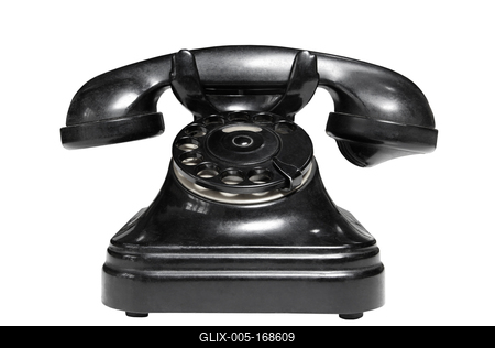 Old vintage telephone on white background-stock-foto