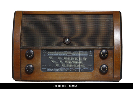 vintage radio isolated on the white background-stock-foto