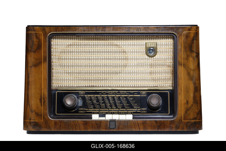 vintage radio isolated on the white background-stock-foto
