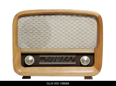 vintage radio isolated on the white background-stock-foto