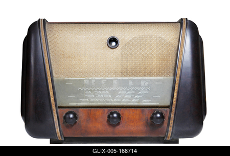 vintage radio isolated on the white background-stock-foto