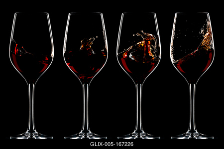 Red wine in glasses-stock-foto