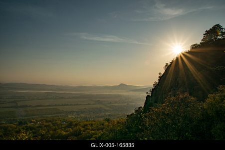 Napkelte a Balatonnál-stock-foto