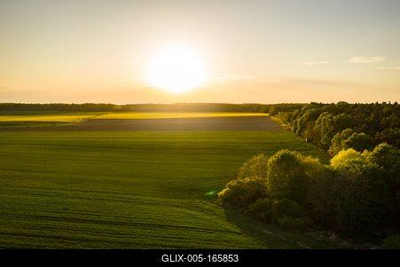 Napnyugta a mezőn-stock-foto