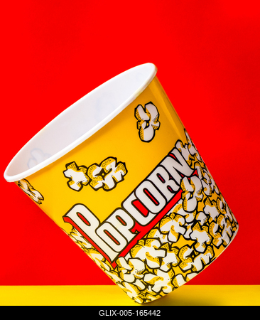 Empty yellow box of popcorn-stock-foto