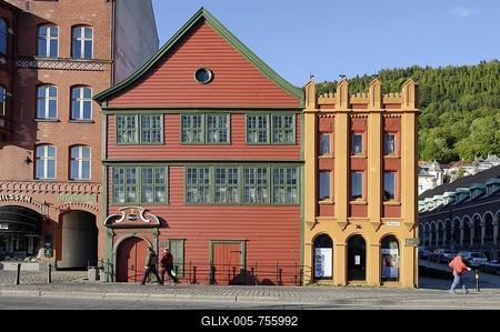 Hanseatic museum, Bryggen, Bergen, Norway, Europe-stock-foto