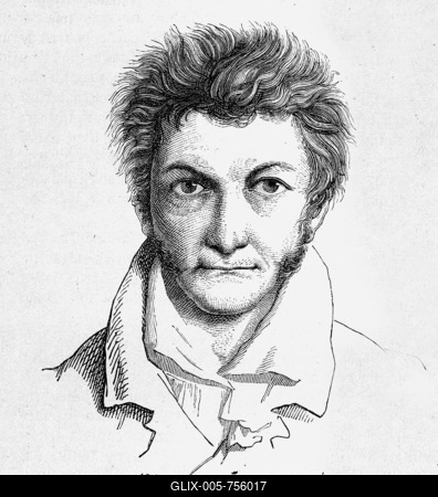 E. T. A. Hoffmann orErnst Theodor Amadeus Hoffmann (1776 - 1822), writer, poet, self portrait-stock-foto