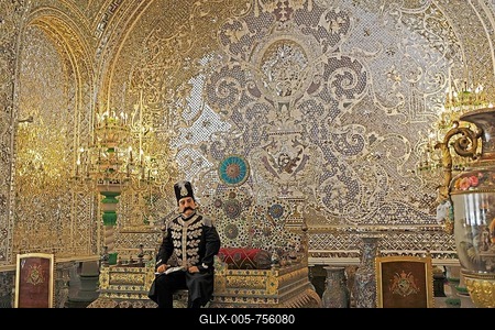 Peacock Throne in the Reception Hall, Golestan Palace, INESCO World Cultural Heritage Site, Tehran, Tehran province, Persia, Iran-stock-foto