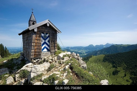 Freudenreich chapel at Mt Brecherspitz, Spitzingsee Lake, Schliersee, Bavaria, Germany, Europe-stock-foto