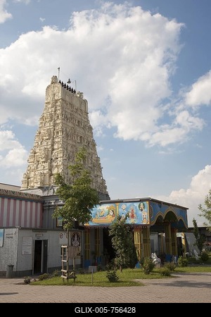 Europe's largest Tamil temple, Hamm Uentrop, North Rhine-Westphalia, Germany, Europe-stock-foto