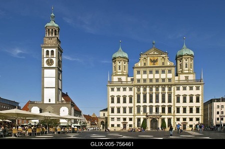 Town hall, Augsburg, Bavaria, Germany, Europe-stock-foto