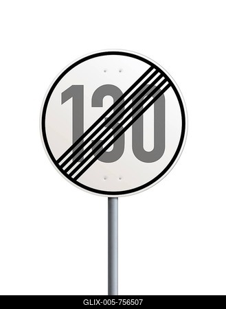 Traffic sign at the end of a 130 km h zone-stock-foto