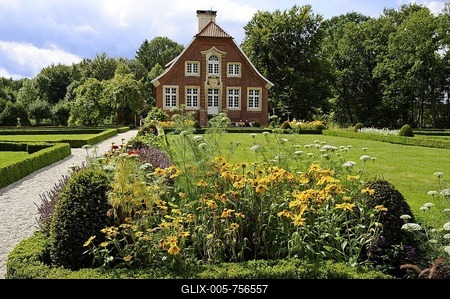 Haus Rueschhaus, built 1745-1748 by J.K. Schlaun, home of Annette von Droste-Huelshoff, Muenster, North Rhine-Westphalia, Germany, Europe-stock-foto