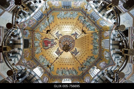 Octagon, Aachen Cathedral, UNESCO World Heritage Site, Aachen, North Rhine-Westphalia, Germany, Europe-stock-foto
