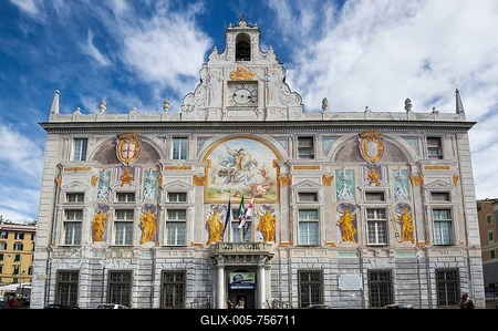 Palazzo San Giorgio, Porto Antico, Genoa, Liguria, Italy-stock-foto