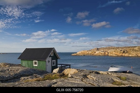 Timber house in Smoegen in the west coast of Sweden, Scandinavia, Europe-stock-foto