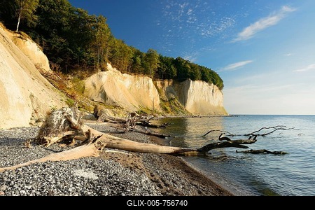 Chalk cliffs in morning light, Jasmund National Park, Rügen, Mecklenburg-Western Pomerania, Germany-stock-foto