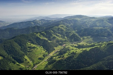 Aerial view of Wiesental valley, southern Black Forest, Baden-Wuerttemberg, Germany, Europe-stock-foto