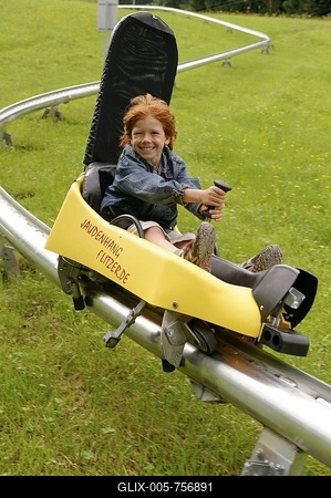 Jaudenflitzer toboggan track at Mt Brauneck, Lenggries, Toelzer Land, Isartal Valley, Upper Bavaria, Germany, Europe-stock-foto