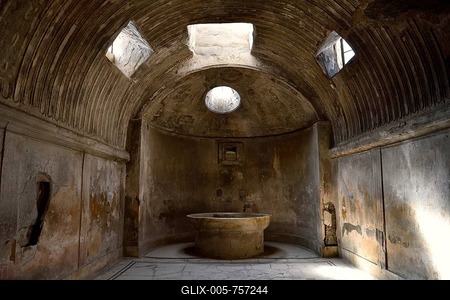 Stabian Baths, ancient city of Pompeii, Campania, Italy-stock-foto