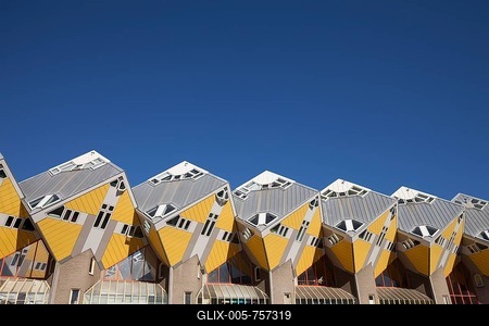 Cubic houses, cube architecture, architect Piet Blom, Blaak, Rotterdam, Holland, Netherlands-stock-foto