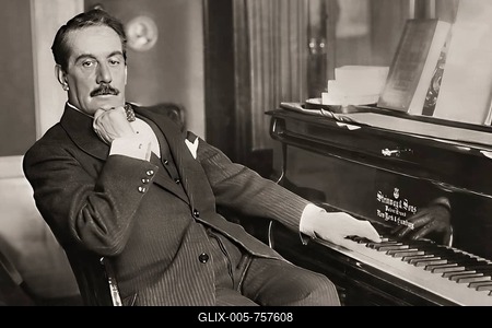 Giacomo Puccini, 1858 1924, Italian composer, digitally edited according to a photograph-stock-foto