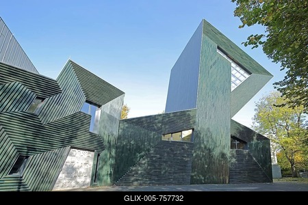 New synagogue built in 2010, Magenza, modern building, Neustadt, Mainz, Rhine-Hesse region, Rhineland-Palatinate, Germany-stock-foto