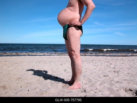 Beer belly, beach, ugly, Rügen, Germany-stock-foto