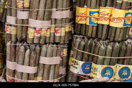 Cheroot cigars, bundled, Yangon, Myanmar-stock-foto
