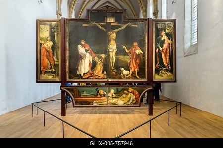 Isenheim Altar by Matthias Grünewald, Crucifixion, Museum Unterlinden, Musée Unterlinden, Colmar, Alsace, France-stock-foto