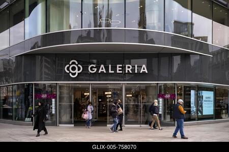Galeria Kaufhof Hauptwache, department stores' chain, logo, entrance area, Frankfurt am Main, Hesse, Germany-stock-foto