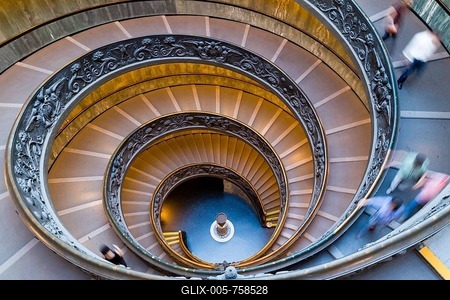 Double Spiral stairs by Giuseppe Momo in 1932, Vatican Museums, Vatican, Rome, Lazio, Italy-stock-foto