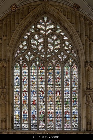 West Window, York Minster, York, North Yorkshire, England, United Kingdom-stock-foto