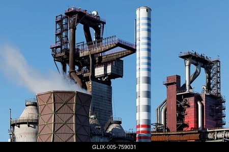 New blast furnace 8 of ThyssenKrupp Steel, Duisburg-Bruckhausen, Ruhr area, North Rhine-Westphalia, Germany, Europe-stock-foto