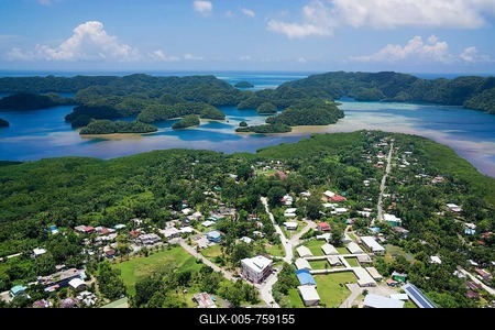 Aerial view, Koror, Palau, Micronesia-stock-foto
